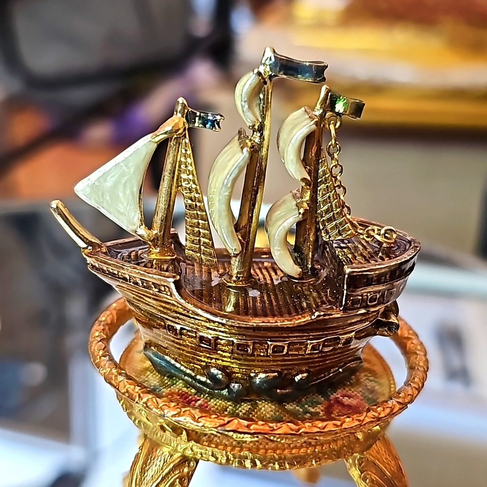 Monet Pirate Ship Trinket Box